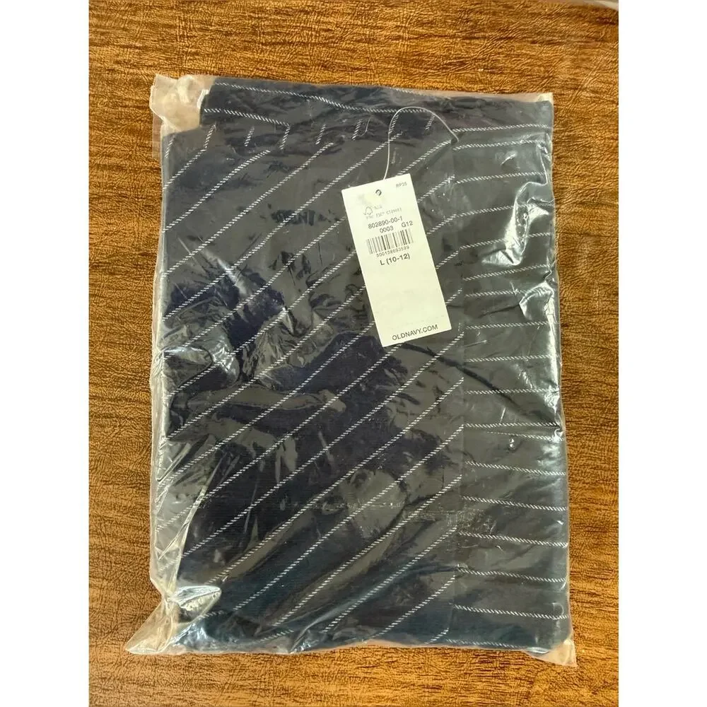 Old Navy Navy Stripe Pleated Twill Skirt